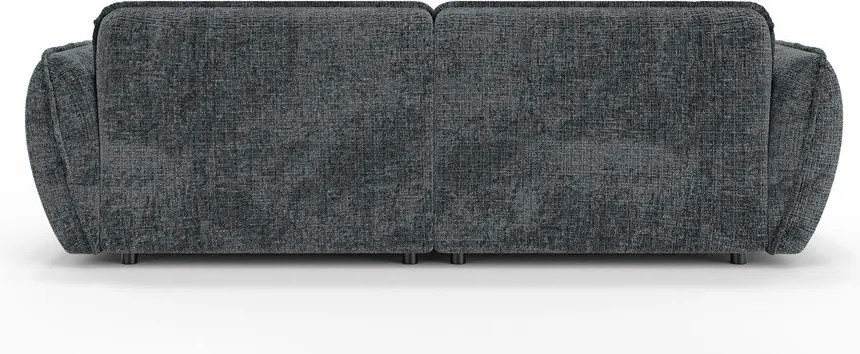 Canapea cu șezlong gri închis cu tapițerie din chenille 252 cm Nelia Big – Ropez