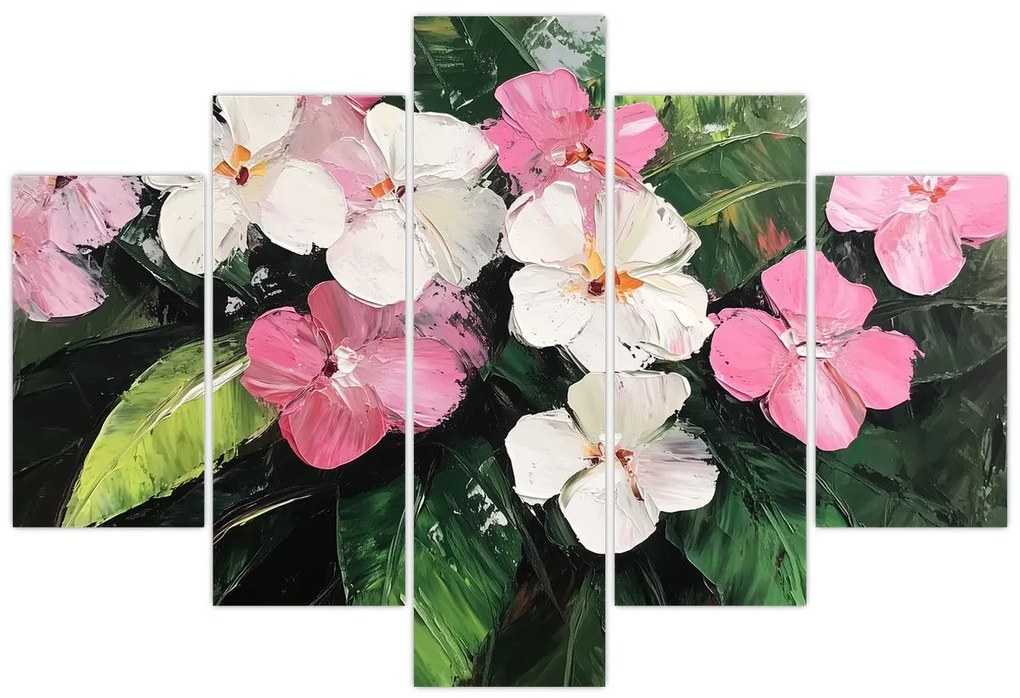 Tablou - Flori roz și albe (150x105 cm)