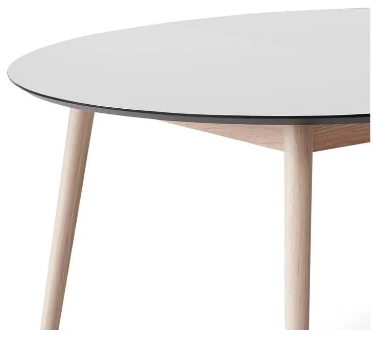 Masă de dining rotundă extensibilă cu blat alb cu blat suplimentar ø 135 cm Meza – Hammel Furniture
