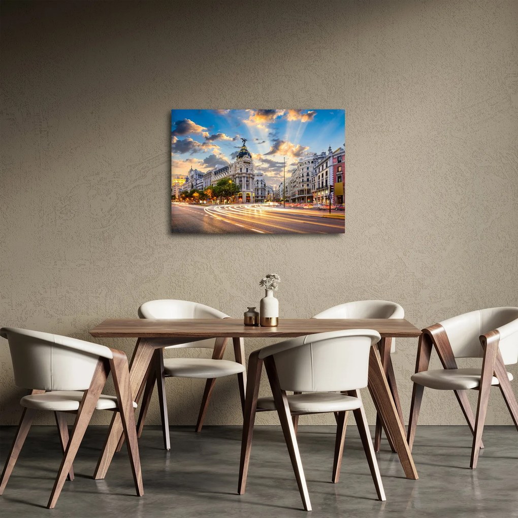 Tablou - Calle Gran Vía, Madrid, Spania (70x50 cm)