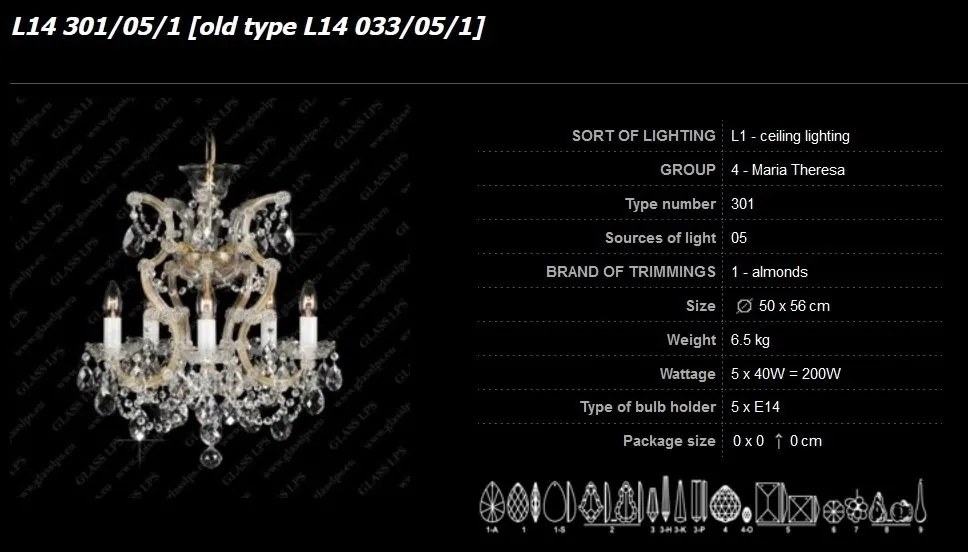 Lustra Maria Theresa cristal Bohemia L14 301/05/1