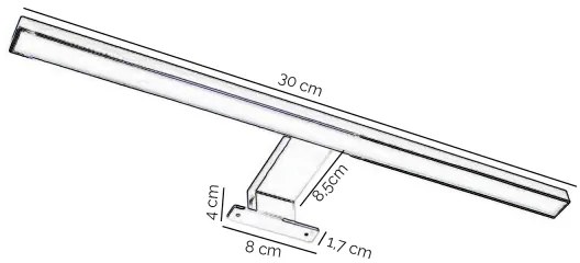 Aplică LED pentru oglindă de baie ONLI NEMO LED/4,5W/230V 4000K 30cm IP44 crom lucios