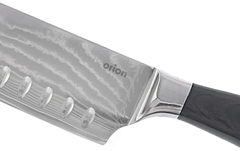 Cuțit de bucătărie santoku Orion, din oțel damasc, 18,5 cm