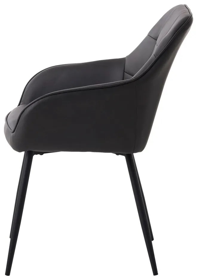 Set de scaune de sufragerie gri închis cu cotiere 2 buc. tapițat Nolan Square – Unique Furniture