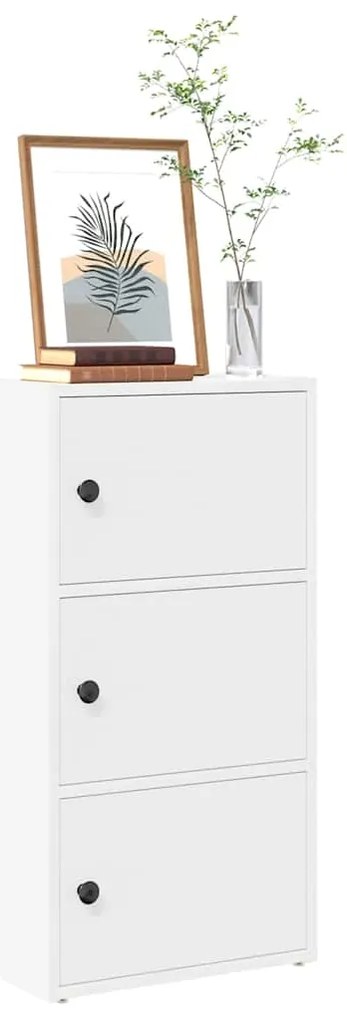 vidaXL Bibliotecă, alb, 40x24x77 cm, lemn prelucrat