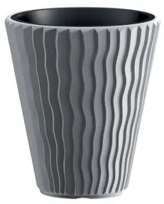 Ghiveci decorativ de flori, rotund, gri, 18/37 L, 39x43.6 cm, Sandy