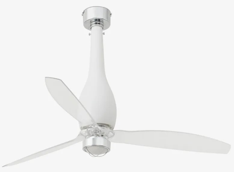 Lustra cu Ventilator si telecomanda ETERFAN M LED alb mat/transparent