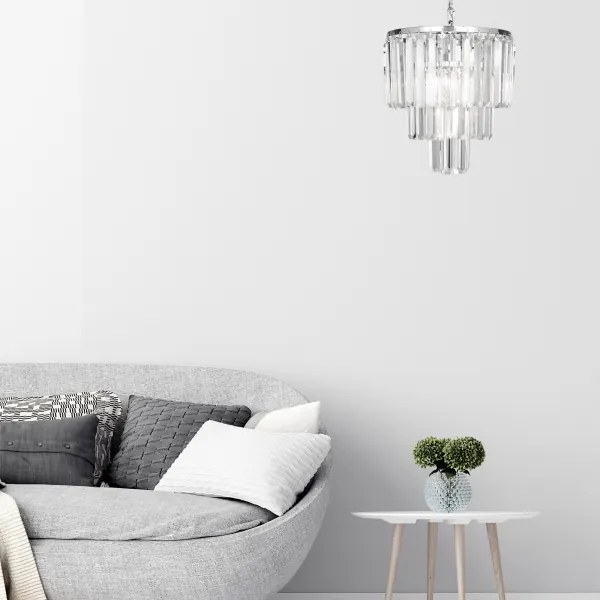 Lustră de cristal pe cablu AMEDEO 4xE14/40W/230V Zuma Line 17106/3+1-CHR