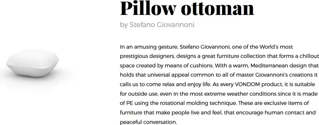 Fotoliu-taburet design modern, exterior, interior, PILLOW OTTOMAN 55003 Vondom