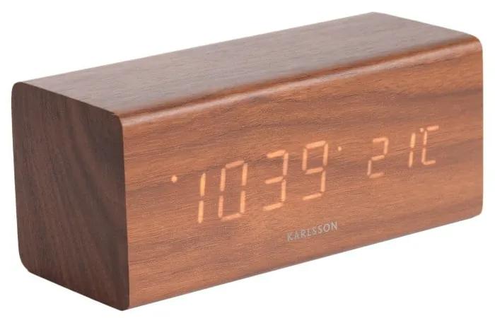 Ceas alarmă cu aspect de lemn Karlsson Cube, 16 x 7,2 cm