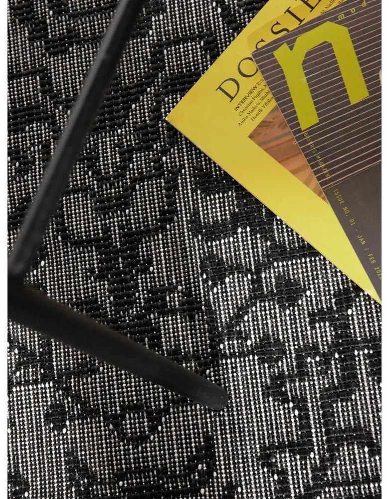 Covor pentru exterior și interior alb-negru rotund ø 160 cm Duet Kona – NORTHRUGS