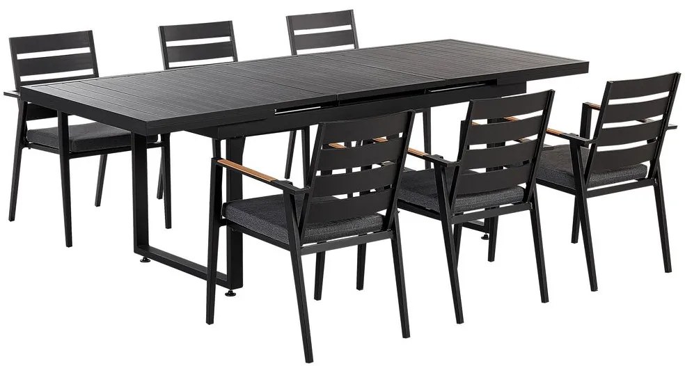Set mobilier de grădină Valerian/Tavia (Negru + gri) . 1076305