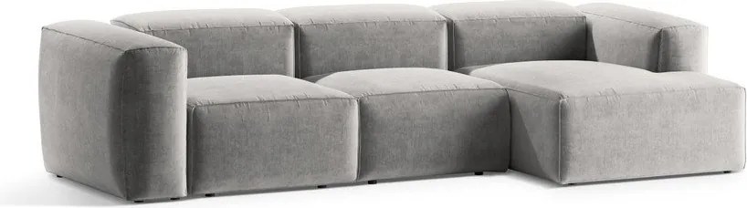 Colțar gri deschis (cu colț pe partea dreaptă/cu șezlong) Bergamo – Cosmopolitan Design