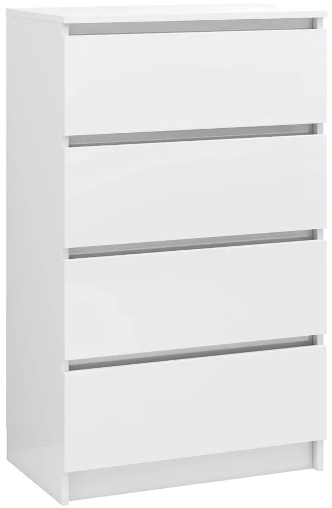 Servanta, alb extralucios, 60x35x98,5 cm, lemn compozit