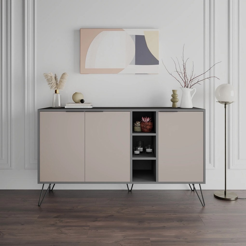 Consolă Clara Console - Anthracite, Light Mocha
