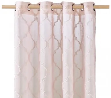 Perdea scandinavă roz cu inele 140 x 250 cm