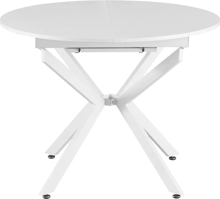 Masă extensibilă de dining, albă, 100x100-140x75 cm, ABERO TIP 1