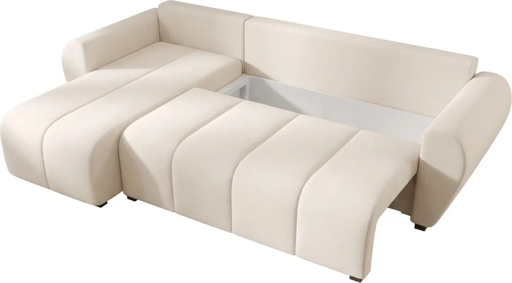 Coltar extensibil SEVIO, crem, colt reversibil, 246x145 cm + 2 perne GRATUIT