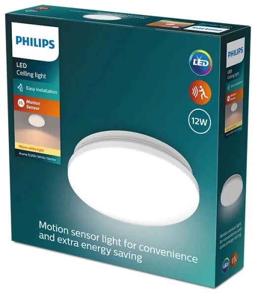 Philips ACUNA LED 12W 230V 2700K plafonieră cu senzor