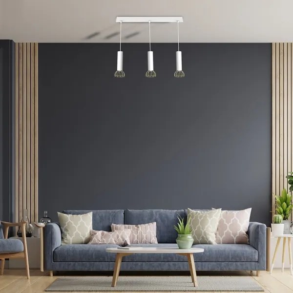 Lustră pe cablu DANTE 3xGU10/25W/230V alb/aurie