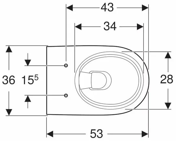 Vas wc suspendat Geberit Selnova Rimfree fara capac alb cu forma partial inchisa