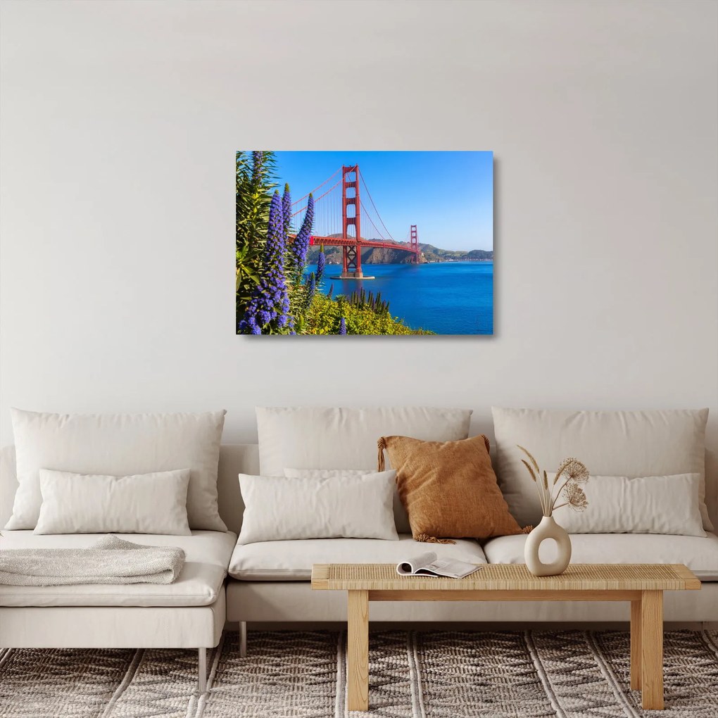 Tablou pe sticlă - Podul Golden Gate, San Francisco (70x50 cm)