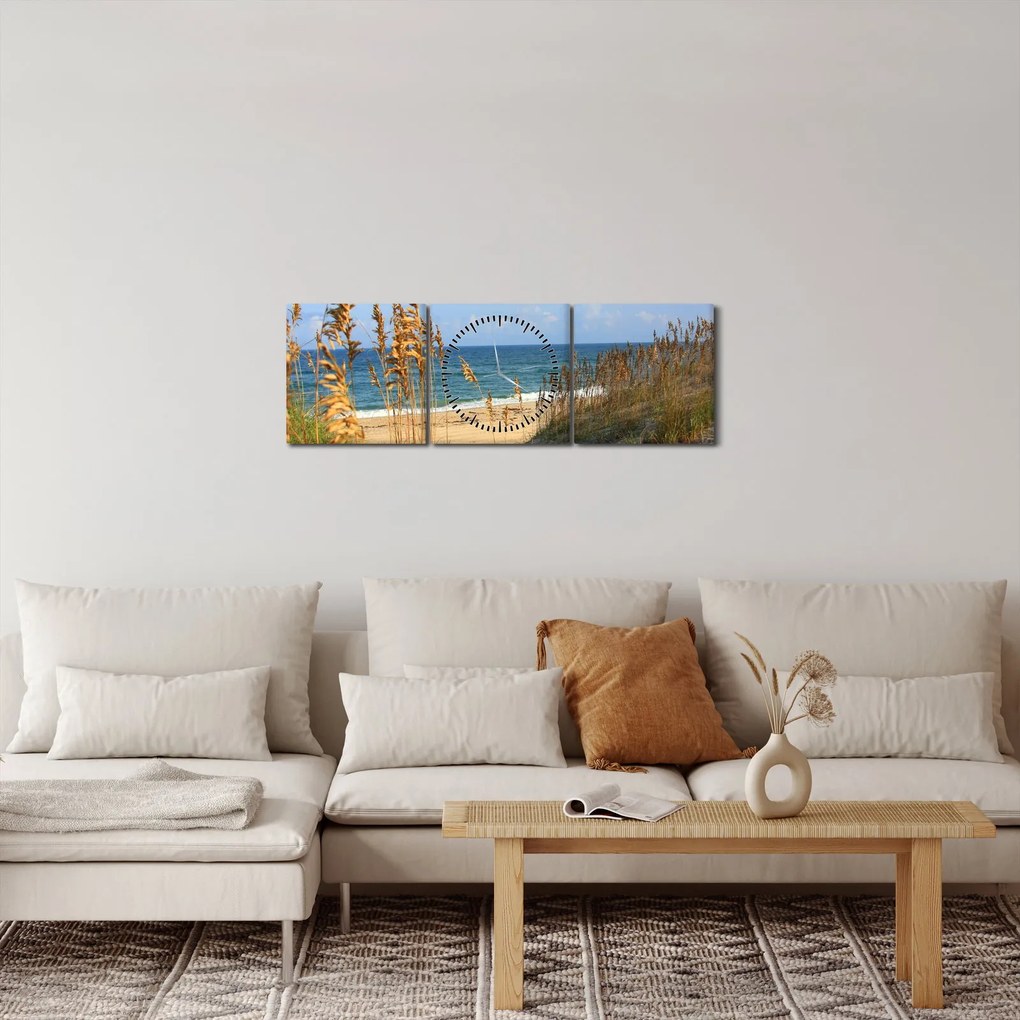 Tablou - Plajă (cu ceas) (90x30 cm)