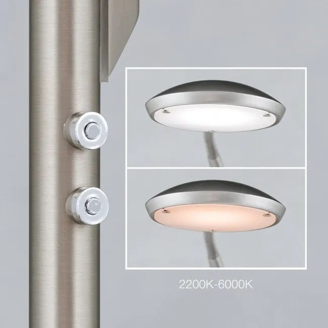 Lampadar LED dimabil stil modern Cobra satin chrome