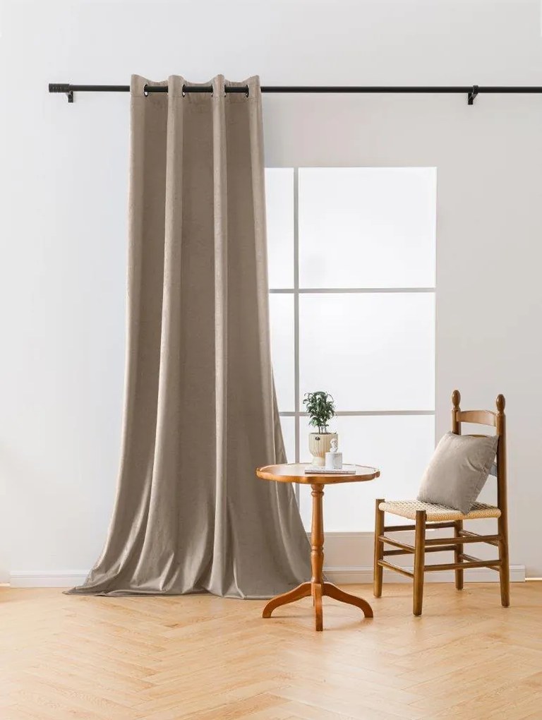 Draperie din catifea opaca bej VELVET 140x250 cm