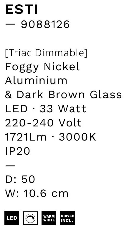 Plafoniera LED design ambiental Esti maro inchis