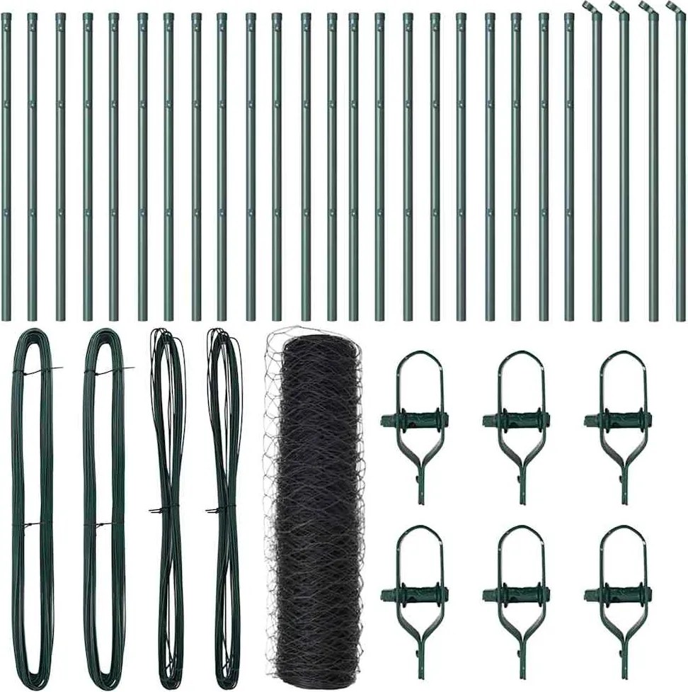 vidaXL Stâlp de gard. Gri 50 x 0,4 m (plasă de 50 mm) Oțel și PVC