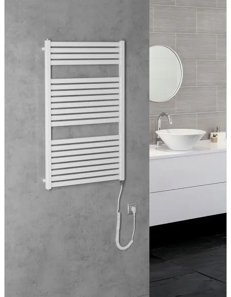 Radiator portprosop electric pentru baie Aqualine TONDI-E 400W/230V 97 cm alb