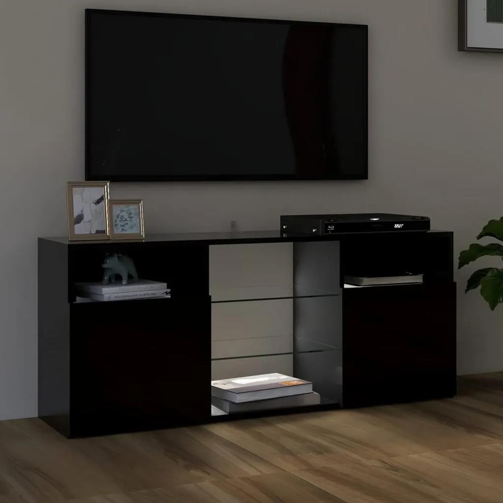 Comodă tv cu lumini led, negru, 120x30x50 cm
