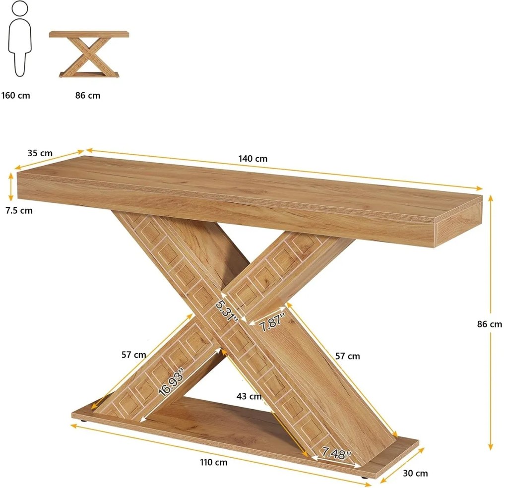 MAM8 - Masa Consola, 140 cm, masuta hol, living, dining, dormitor - Maro