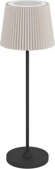 Eglo 75934 - Lampă de masă LED reîncărcabilă, cu dimmer, LEONERO, LED 3,8 W / 5 V, 2000 mAh, neagră/cremă