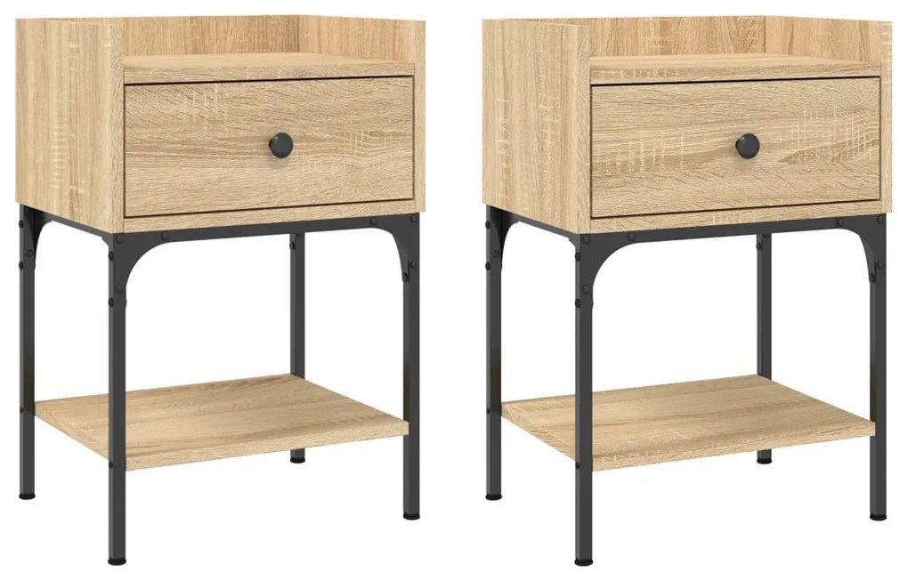825896 vidaXL Noptiere, 2 buc., stejar sonoma, 40,5x31x60 cm, lemn compozit
