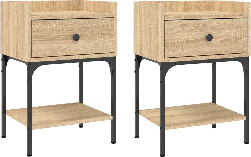 vidaXL Noptiere, 2 buc., stejar sonoma, 40,5x31x60 cm, lemn compozit