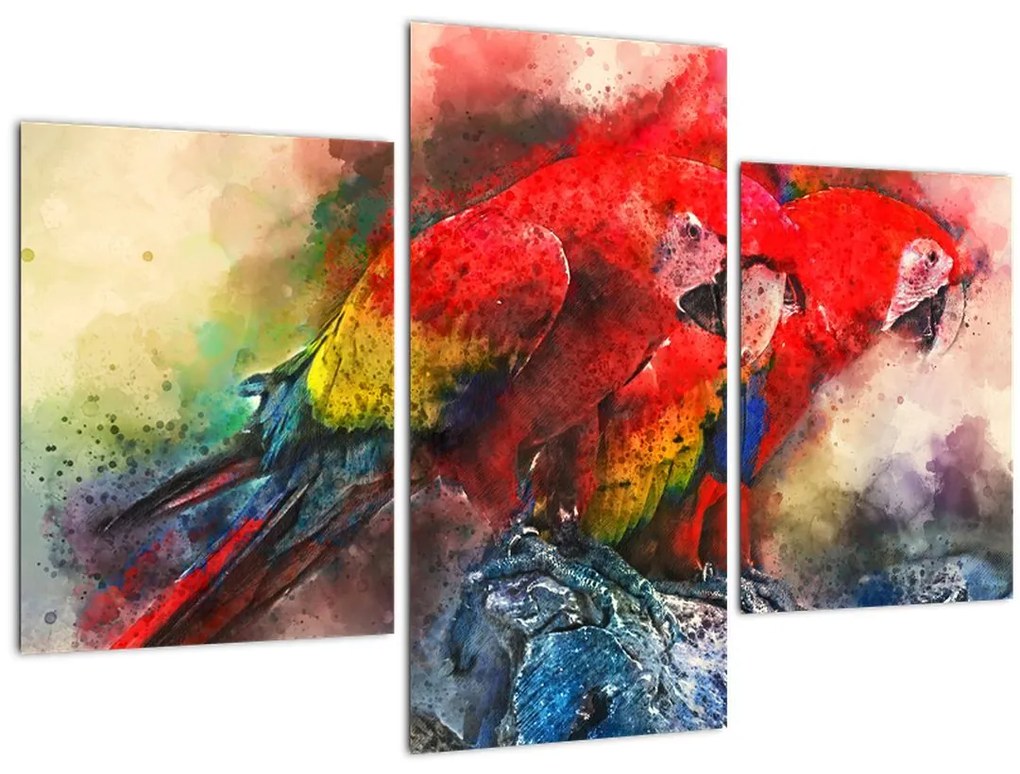 Tablou - Papagali roșii ara (90x60 cm)