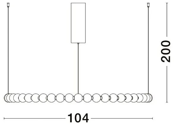 Lustra LED suspendata, dimabila, deosebita design lux PERLA opal, auriu 104cm
