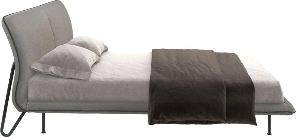 Pat dublu tapitat design LUX Dark grey 180x200cm