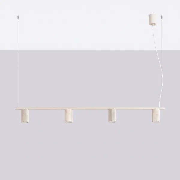Sollux SL.2713 - Suspensie pe cablu KARBON 4xGU10/10W/230V crem