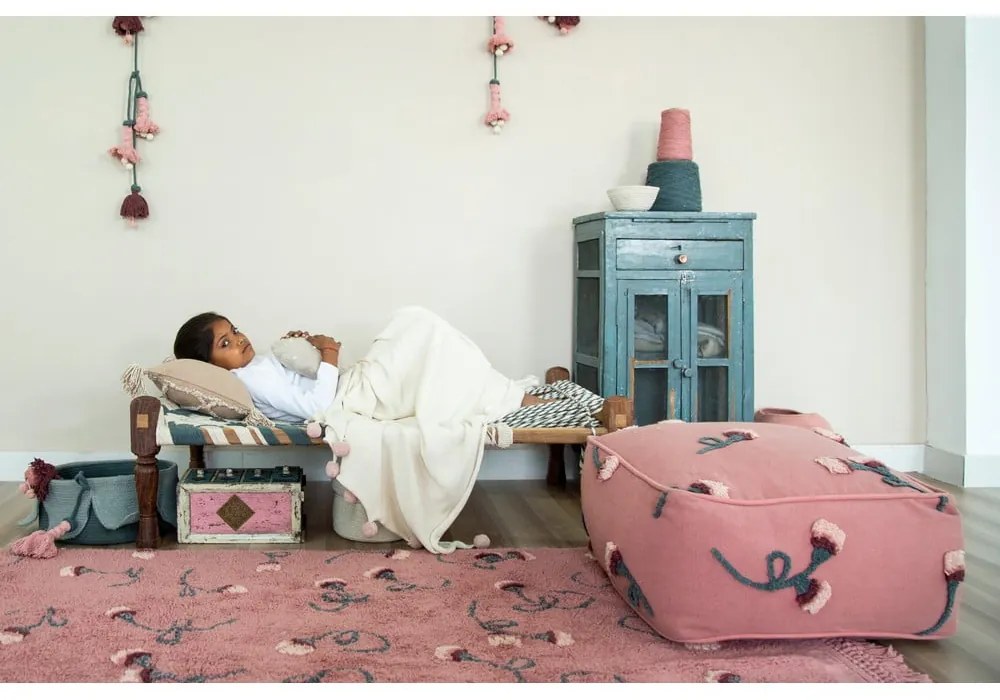 Fotoliu puf pentru copii roz English Garden – Lorena Canals