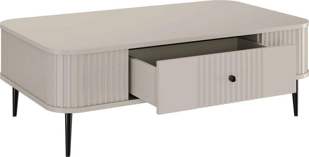 Măsuță de cafea Vesper 103x60 cm cu sertar - casmir / picioare negre