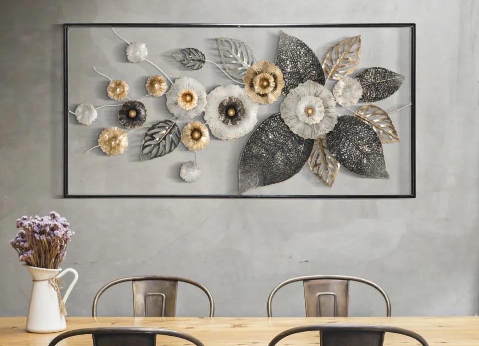 Panou decorativ multicolor din metal, 120x7x59 cm, Frame Plus Mauro Ferretti