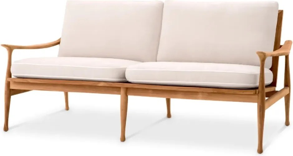 Canapea eleganta pentru exterior design LUX Manzo natur / flores off-white