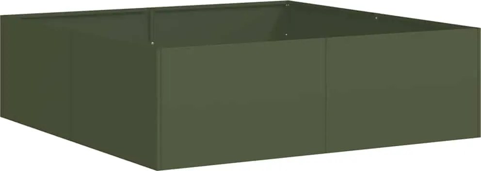vidaXL Jardinieră verde măsline 100x100x30 cm oțel