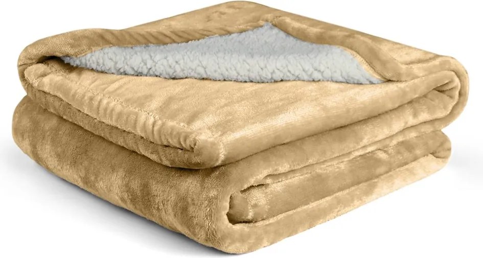 Pătură din microflanel cu imitație de mielușel