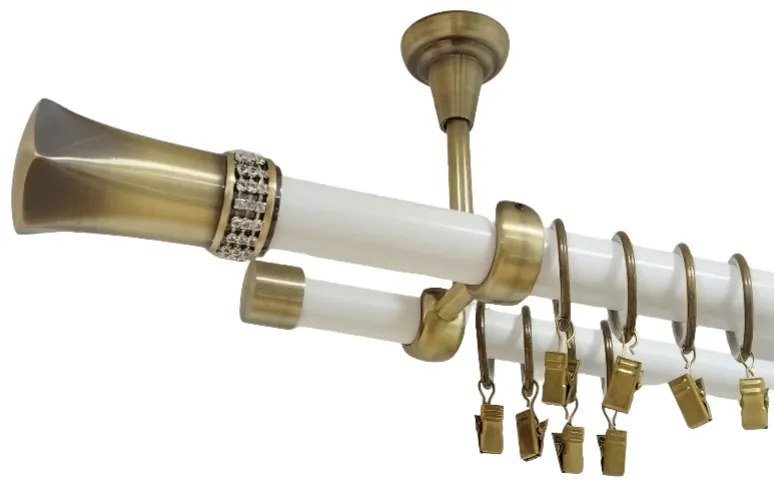 Galerie tavan PLUTON CRYSTAL - 25/19 - alb/aur antic (Alege marime: 280 cm)