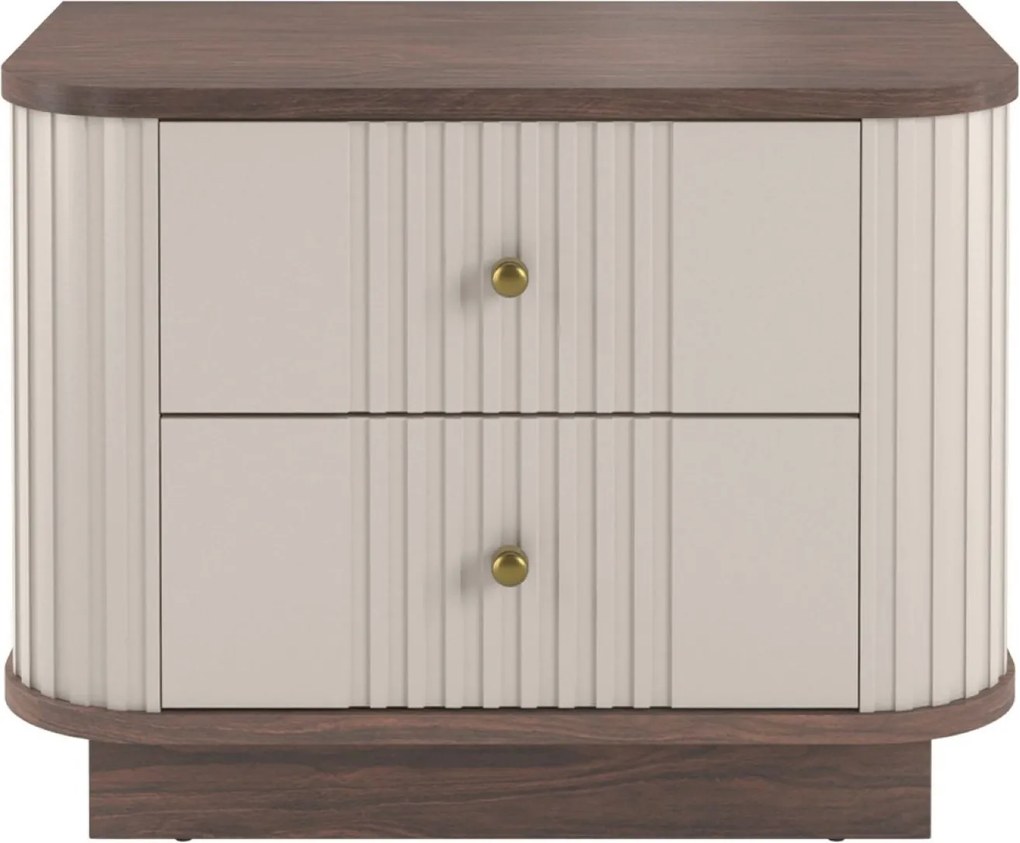 Set noptiere Vesper 56 cm - cașmir / nuc / mânere aurii