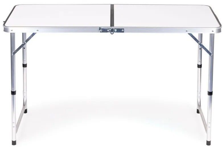 Masă de catering pliabilă 119,5 x 60 cm albă cu 4 scaune